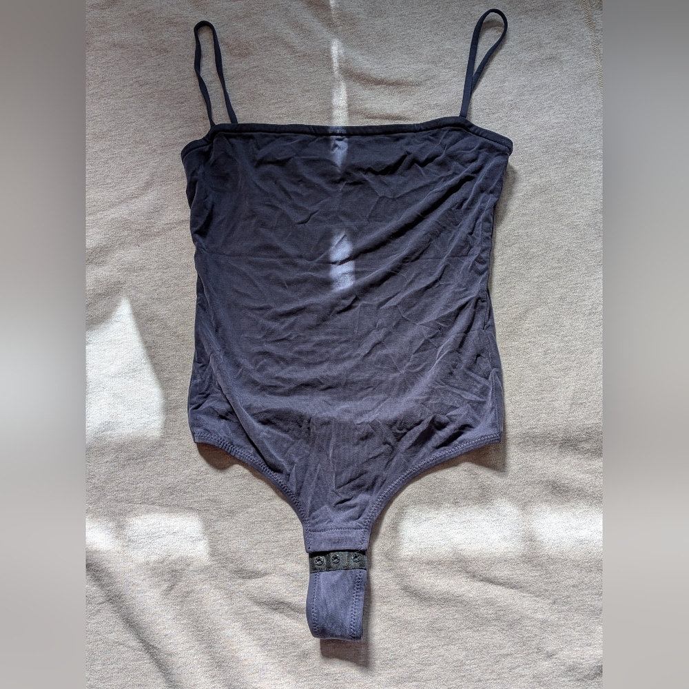 Madewell 2018 XS Soft Modal Blue Strappy Tank Bodysuit